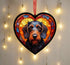 Dachshund Wirehaired Stained Glass Effect Heart Suncatcher